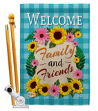 Welcome Family and Friends - Floral Spring Vertical Impressions Decorative Flags HG137033 Made In USA