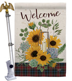 Welcome Sunflower - Floral Spring Vertical Impressions Decorative Flags HG137282 Made In USA
