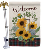 Welcome Sunflower - Floral Spring Vertical Impressions Decorative Flags HG137282 Made In USA