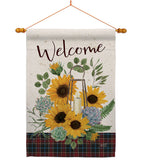 Welcome Sunflower - Floral Spring Vertical Impressions Decorative Flags HG137282 Made In USA