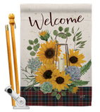 Welcome Sunflower - Floral Spring Vertical Impressions Decorative Flags HG137282 Made In USA