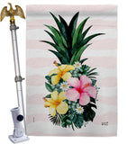 Tropical Pineapple - Floral Spring Vertical Impressions Decorative Flags HG137565 Made In USA