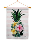 Tropical Pineapple - Floral Spring Vertical Impressions Decorative Flags HG137565 Made In USA