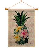 Tropical Pineapple - Floral Spring Vertical Impressions Decorative Flags HG137565 Made In USA