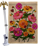 Ladybug Bouquet - Floral Garden Friends Vertical Impressions Decorative Flags HG190163 Made In USA