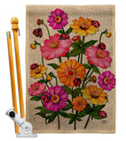 Ladybug Bouquet - Floral Garden Friends Vertical Impressions Decorative Flags HG190163 Made In USA