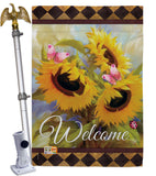 Welcome Sunflower Spring - Floral Spring Vertical Impressions Decorative Flags HG191022 Made In USA