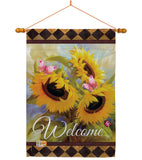 Welcome Sunflower Spring - Floral Spring Vertical Impressions Decorative Flags HG191022 Made In USA