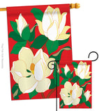 Magnolia - Floral Spring Vertical Applique Decorative Flags HG104041