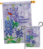 Bluebonnet Welcome - Floral Spring Vertical Impressions Decorative Flags HG104096 Made In USA