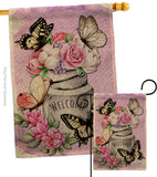 Butterflies Water Can - Floral Spring Vertical Impressions Decorative Flags HG104117 Made In USA