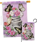 Butterflies Water Can - Floral Spring Vertical Impressions Decorative Flags HG104117 Made In USA