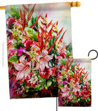 Tropical Bouquet - Floral Spring Vertical Impressions Decorative Flags HG104122 Made In USA