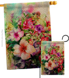 Bright Hibiscus - Floral Spring Vertical Impressions Decorative Flags HG104125 Made In USA