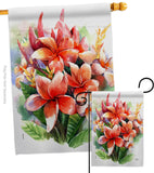 Warm Plumeria Bouquet - Floral Spring Vertical Impressions Decorative Flags HG104128 Made In USA