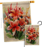 Warm Plumeria Bouquet - Floral Spring Vertical Impressions Decorative Flags HG104128 Made In USA