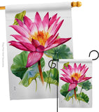 Lotus - Floral Garden Friends Vertical Impressions Decorative Flags HG104150 Made In USA