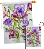 Alpine Violet Bouquet - Floral Garden Friends Vertical Impressions Decorative Flags HG104151 Made In USA