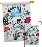 Hello Spring - Floral Garden Friends Vertical Impressions Decorative Flags HG130334 Made In USA