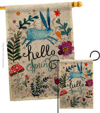 Hello Spring - Floral Garden Friends Vertical Impressions Decorative Flags HG130334 Made In USA