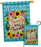 Welcome Family and Friends - Floral Spring Vertical Impressions Decorative Flags HG137033 Made In USA