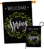 Spring Wreath - Floral Spring Vertical Impressions Decorative Flags HG137438 Made In USA