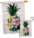 Tropical Pineapple - Floral Spring Vertical Impressions Decorative Flags HG137565 Made In USA