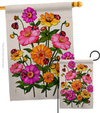 Ladybug Bouquet - Floral Garden Friends Vertical Impressions Decorative Flags HG190163 Made In USA