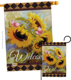 Welcome Sunflower Spring - Floral Spring Vertical Impressions Decorative Flags HG191022 Made In USA