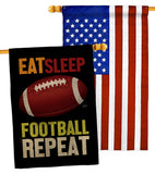 Football Repeat - Sports Interests Vertical Impressions Decorative Flags HG120271 Made In USA