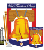 Freedom Bell - Fourth of July Americana Vertical Applique Decorative Flags HG111048