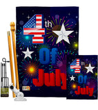 Fireworks July 4th - Fourth of July Americana Vertical Impressions Decorative Flags HG111089 Made In USA