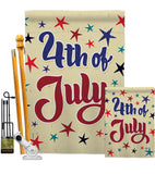 July 4th Joy - Fourth of July Americana Vertical Impressions Decorative Flags HG192222 Made In USA
