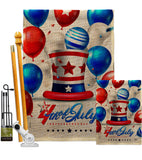 Independence Ballooon - Fourth of July Americana Vertical Impressions Decorative Flags HG192631 Made In USA