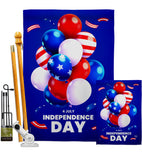 Ballons of Independence - Fourth of July Americana Vertical Impressions Decorative Flags HG192640 Made In USA