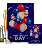 Ballons of Independence - Fourth of July Americana Vertical Impressions Decorative Flags HG192640 Made In USA