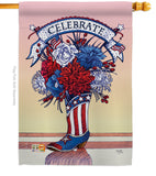 American Boots - Fourth of July Americana Vertical Impressions Decorative Flags HG111007 Made In USA