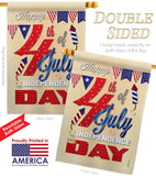 Happy 4th - Fourth of July Americana Vertical Impressions Decorative Flags HG111008 Made In USA