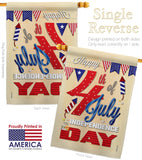 Happy 4th - Fourth of July Americana Vertical Impressions Decorative Flags HG111008 Made In USA