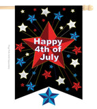 Night Fest - Fourth of July Americana Vertical Applique Decorative Flags HG111044