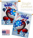 July 4th Hot Air Balloon - Fourth of July Americana Vertical Impressions Decorative Flags HG111078 Made In USA