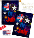 Fireworks July 4th - Fourth of July Americana Vertical Impressions Decorative Flags HG111089 Made In USA