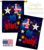 Fireworks July 4th - Fourth of July Americana Vertical Impressions Decorative Flags HG111089 Made In USA