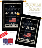 Happy 4th July - Fourth of July Americana Vertical Impressions Decorative Flags HG111095 Made In USA