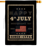 Happy 4th July - Fourth of July Americana Vertical Impressions Decorative Flags HG111095 Made In USA