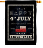 Happy 4th July - Fourth of July Americana Vertical Impressions Decorative Flags HG111095 Made In USA