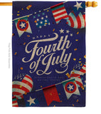 Celebrate Independence Day - Fourth of July Americana Vertical Impressions Decorative Flags HG111098 Made In USA