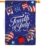 Celebrate Independence Day - Fourth of July Americana Vertical Impressions Decorative Flags HG111098 Made In USA