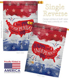 Happy United State - Fourth of July Americana Vertical Impressions Decorative Flags HG111099 Made In USA