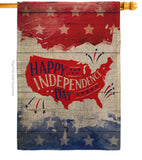 Happy United State - Fourth of July Americana Vertical Impressions Decorative Flags HG111099 Made In USA